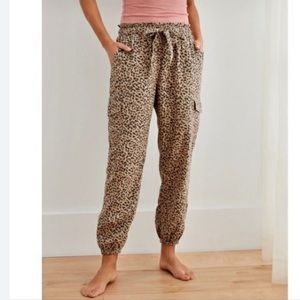Aerie Leopard Cargo Joggers